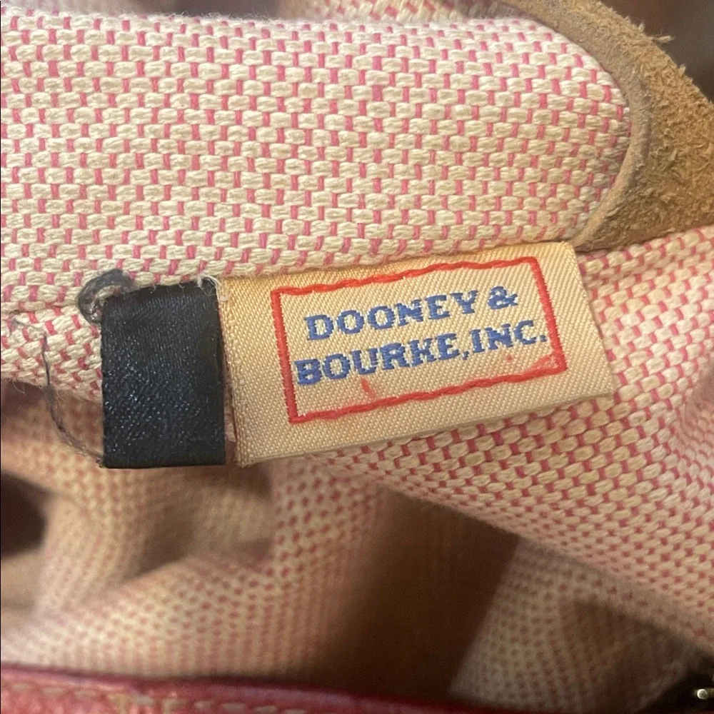 Dooney & Bourke Red Pebbled Leather Hobo with Braided Handle & Diagonal Zips Y2K